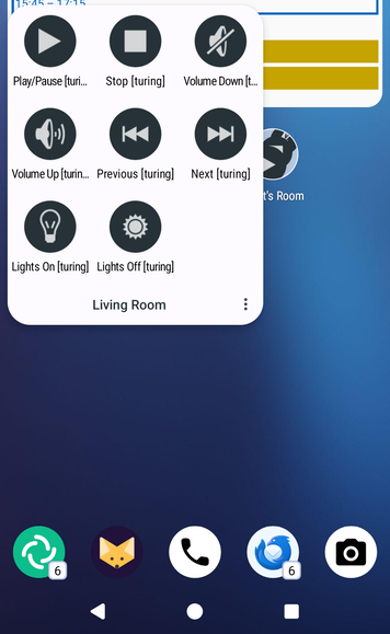 Android launcher with music control widgets created as apps through
Tasker